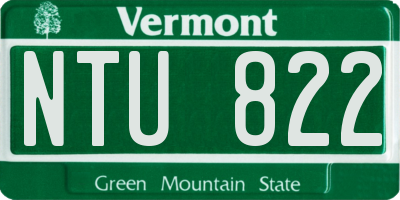 VT license plate NTU822