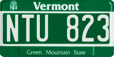 VT license plate NTU823