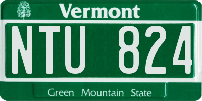 VT license plate NTU824