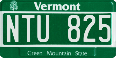 VT license plate NTU825