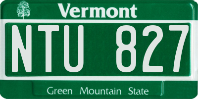 VT license plate NTU827