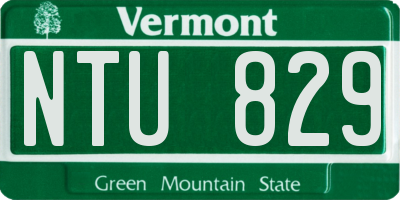 VT license plate NTU829