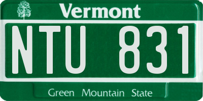 VT license plate NTU831
