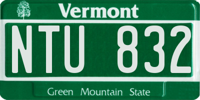 VT license plate NTU832