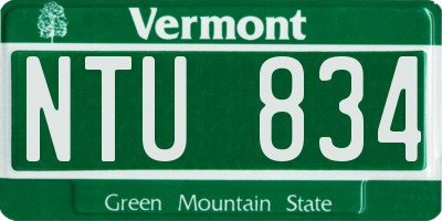 VT license plate NTU834