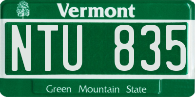 VT license plate NTU835
