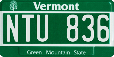 VT license plate NTU836