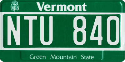 VT license plate NTU840