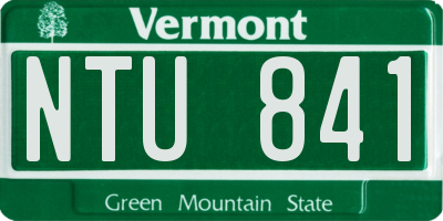 VT license plate NTU841