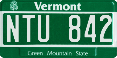 VT license plate NTU842