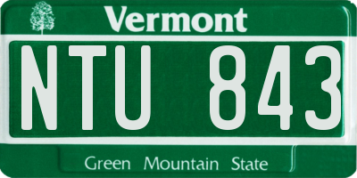 VT license plate NTU843