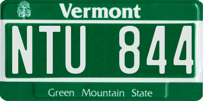 VT license plate NTU844