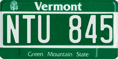 VT license plate NTU845