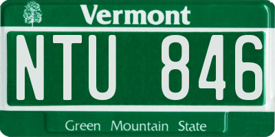 VT license plate NTU846