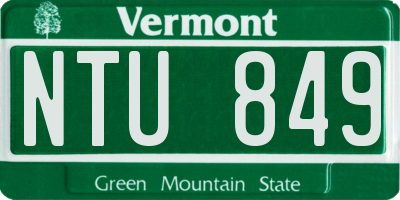 VT license plate NTU849