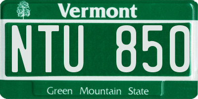 VT license plate NTU850
