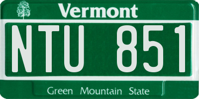 VT license plate NTU851