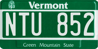 VT license plate NTU852