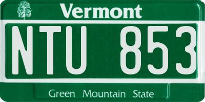VT license plate NTU853