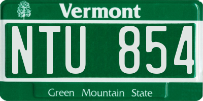 VT license plate NTU854