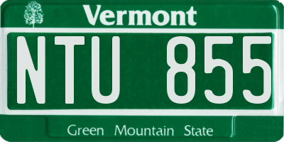 VT license plate NTU855