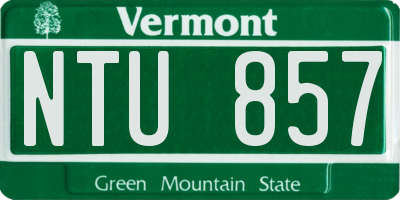 VT license plate NTU857