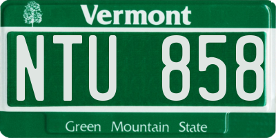 VT license plate NTU858