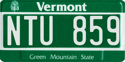 VT license plate NTU859