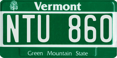 VT license plate NTU860