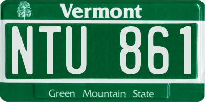 VT license plate NTU861