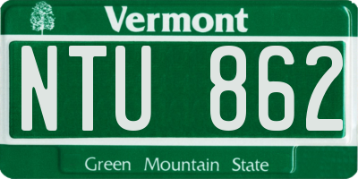 VT license plate NTU862