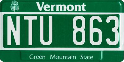 VT license plate NTU863