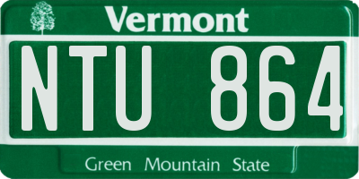 VT license plate NTU864