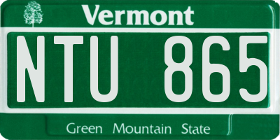 VT license plate NTU865
