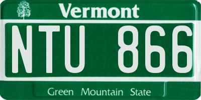 VT license plate NTU866