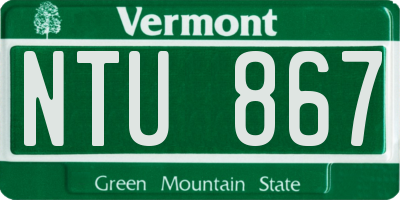 VT license plate NTU867
