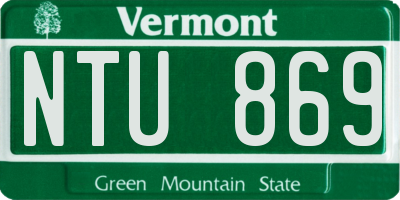 VT license plate NTU869