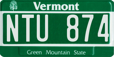 VT license plate NTU874