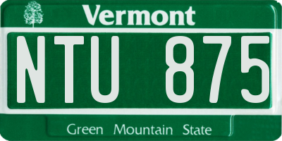 VT license plate NTU875