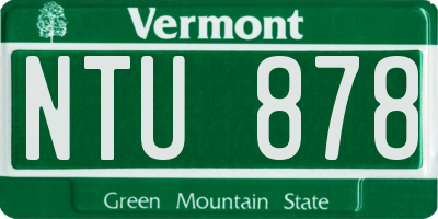 VT license plate NTU878