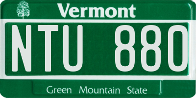 VT license plate NTU880