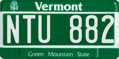 VT license plate NTU882