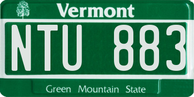 VT license plate NTU883