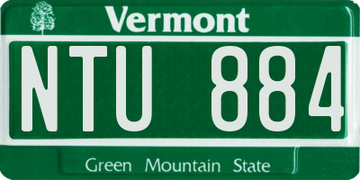 VT license plate NTU884