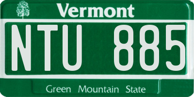 VT license plate NTU885
