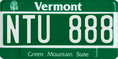 VT license plate NTU888
