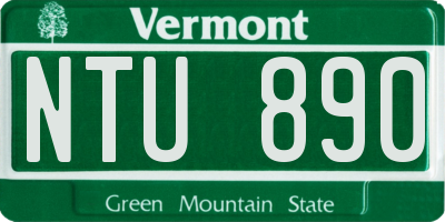 VT license plate NTU890
