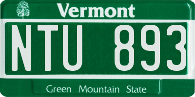VT license plate NTU893