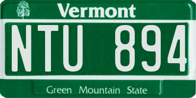 VT license plate NTU894