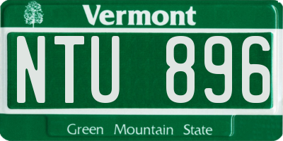 VT license plate NTU896